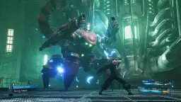 Cloud walczy z mechanicznym potworem w Final Fantasy 7 Remake PC.