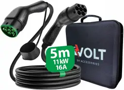 Kabel do ładowania samochodu elektrycznego 5m, 11kW, 16A, z torbą.