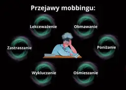 Przejawy mobbingu: zastraszanie, lekceważenie, obmawianie, poniżanie, wykluczanie, ośmieszanie. Zmęczony pracownik.