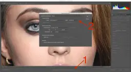 Okno dialogowe "Opcje obiegu pracy" w programie Photoshop z zaznaczonymi ustawieniami przestrzeni kolorów i głębi bitowej.