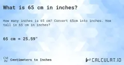 65 cm ile to cali? Prosta konwersja jednostek - wyjaśnienie