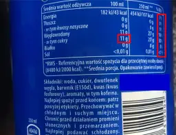 Tabela wartości odżywczych napoju. Czy piwo ma cukier? Tak, ten napój zawiera 11g cukru w 100ml.