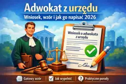 Adwokat z urzędu: wniosek, wzór i jak go napisać 2026. Gotowy wzór, jak wypełnić i praktyczne porady.