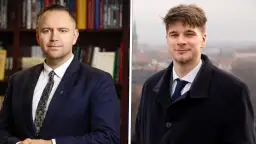 Karol Nawrocki z synem. Młodszy syn Karola Nawrockiego ma ok. 20 lat.