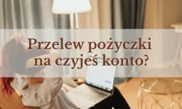 Kobieta z laptopem czeka na przelew pożyczki na czyjeś konto.