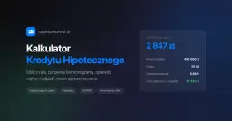 Kalkulator kredytu hipotecznego z widoczną miesięczną ratą 2847 zł.