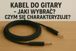 Czarny, zwinięty kabel do gitary elektrycznej z dwoma wtykami jack. Idealny do podłączenia instrumentu.