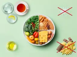 Zdrowa dieta: warzywa, owoce, białko, węglowodany. Unikaj soli, słodyczy i przetworzonej żywności. Różnorodne grupy produktów spożywczych to klucz do zdrowia.