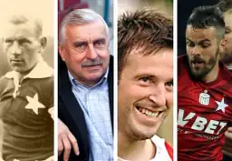 Czterech legendarnych piłkarzy, w tym najlepsi strzelcy w historii piłki nożnej, od lat 20. XX wieku do współczesności.