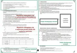 Formularz wniosku o wydanie prawa jazdy lub jego wymianę. Wymagane zdjęcie 3,5x4,5 cm. Profil kierowcy co potrzeba.