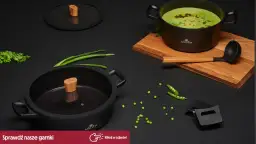 Jaka patelnia najzdrowsza? Blog o zdrowym gotowaniu prezentuje garnki Gerlach. Zielony kremowy zupa i groszek.