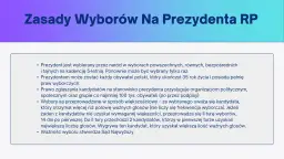 Nagłówek "Zasady Wyborów Na Prezydenta RP" na tle gradientu.
