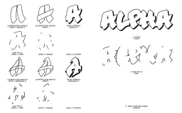 Graffiti-Buchstaben-Tutorial: Schritt-für-Schritt-Anleitung zum Zeichnen von "A" und "ALPHA".