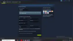 Formularz Steam do podania co to adres rozliczeniowy Steam, dane do płatności i kraju.