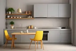 Pomysły na ścianę w kuchni przy stole i krzesłach, które zachwycają