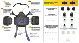 Półmaska 3M HF-800 z filtrem, z membraną komunikacyjną i systemem złączy filtrów. Idealna do pracy.
