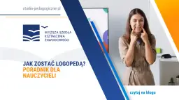 Kobieta pokazuje ćwiczenia artykulacyjne, trzymając marker.