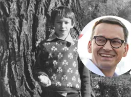 Mateusz Morawiecki jako dziecko i jako dorosły mężczyzna.