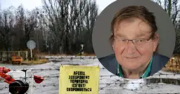 Znak "Przejście zabronione" na tle drutów kolczastych i portret mężczyzny.