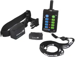 Obroża elektryczna dla psa z pilotem i akcesoriami.