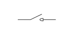 Symbol wyłącznika, jeden z podstawowych skrótów w elektryce.