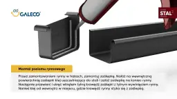 Aplikacja uszczelniacza na zaślepkę do rynny Galeco. Montaż poziomu rynnowego.
