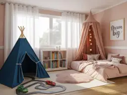 Jak podzielić pokój dziecięcy z jednym oknem: 5 sprytnych rozwiązań