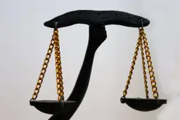 Waga symbolizuje rozważania, kto może zostać opiekunem osoby niepełnosprawnej.