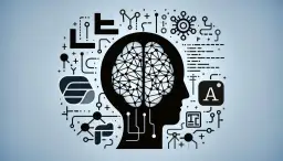 Grafika przedstawia sylwetkę głowy z mózgiem, otoczoną symbolami technologicznymi i naukowymi. Zastanawiasz się, jaki język programowania do sztucznej inteligencji wybrać?