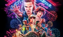 Postery Stranger Things z bohaterami i fajerwerkami. Serial zarobił miliony, a jego popularność wciąż rośnie.