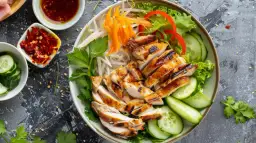 Sałatka z makaronu ryżowego z kurczakiem i warzywami - przepis