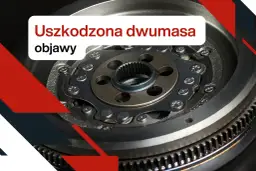 Zbliżenie na uszkodzoną dwumasę w samochodzie benzynowym. Widoczne objawy zużycia, takie jak luzy i nierówności.