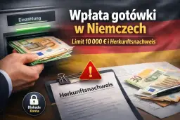 Wpłata gotówki w Niemczech: ile euro można przewieźć z Niemiec do Polski? Limit 10 000 € i dowód pochodzenia.