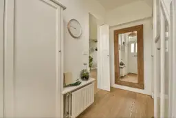 Duże lustro i jasne kolory pomagają rozjaśnić wąski korytarz. Zobacz, jak to zrobić!