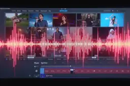 Edytor wideo z wizualizacją fali dźwiękowej. Dowiedz się, jak dodać muzykę do zdjęcia na Facebooku, tworząc dynamiczne klipy.