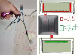 Instrukcja jak podłączyć halogeny led 230v: przewody do podłączenia oświetlenia sufitowego, schemat przełącznika i oznaczenia kabli.