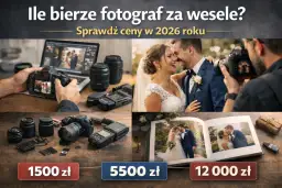 Ile kosztuje fotograf na wesele? Sprawdź ceny pakietów od 1500 zł do 12000 zł.