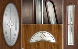 Eleganckie drzwi zewnętrzne z witrażem w różnych kształtach, od owalnych po łukowe, dodają uroku każdemu domowi.