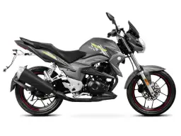 Szary motocykl Barton z żółtymi akcentami, idealny dla początkujących. Sprawdź, jakim motorem można jeździć bez prawa jazdy.