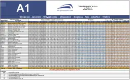 Rozkład jazdy A1: busy Kraków - Myślenice, Jawornik, Krzyszkowice, Głogoczów, Mogilany, Gaj, Libertów. Busy Kraków - Myślenice.