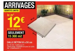 Dalles béton 50x50 Brico Dépôt : Prix et options à ne pas manquer