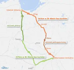 Gdańsk: A1 czy S7? Która trasa najlepsza? Czas, koszty, komfort