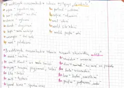 Lista czasowników, po których następuje "to infinite" lub forma z "ing".