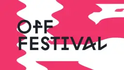 Logo OFF FESTIVAL z falistym, różowym tłem. Czekamy na ogłoszenie lineupu!