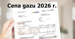 Fragment faktury za gaz z widocznym tekstem "Cena gazu 2026 r." i danymi rozliczeniowymi.