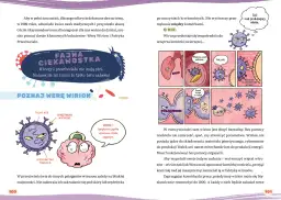 Ilustracja wyjaśnia, jak wirusy atakują komórki, by się rozmnażać. Unikaj objawów przesytu światotwórstwem (worldbuilding), by nie zgubić czytelnika.
