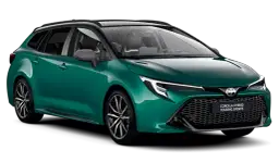 Zielona Toyota Corolla Hybrid Touring Sports. Zastanawiasz się, ile kosztuje Toyota hybryda? Ten model to świetny wybór.