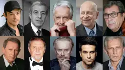 Portret zbiorowy znanych polskich reżyserów filmowych. Wśród nich rozpoznawalne nazwiska polskich reżyserów filmowych, od młodych talentów po weteranów kina.