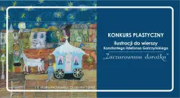 Ilustracja do wiersza „Zaczarowana dorożka” Konstantego Ildefonsa Gałczyńskiego. Kolorowa, dziecięca wizja magicznej podróży.