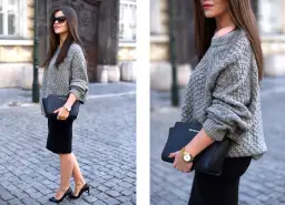Stylizacje z szarym swetrem, które zachwycą i dodadzą stylu